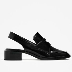 Zara leather slingback loafers. Gently worn twice.